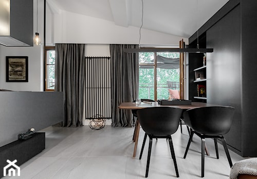 Apartament w Sopocie 2017 - konkurs - Średnia czarna szara jadalnia jako osobne pomieszczenie, styl nowoczesny - zdjęcie od formativ. kasia dudko