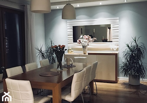 METAMORFOZA 3D - Średnia biała szara jadalnia jako osobne pomieszczenie, styl nowoczesny - zdjęcie od 2MD Design