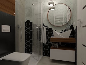 Projekt wnętrza Wieruszów - Średnia bez okna z lustrem łazienka, styl nowoczesny - zdjęcie od MOTIF DESIGN