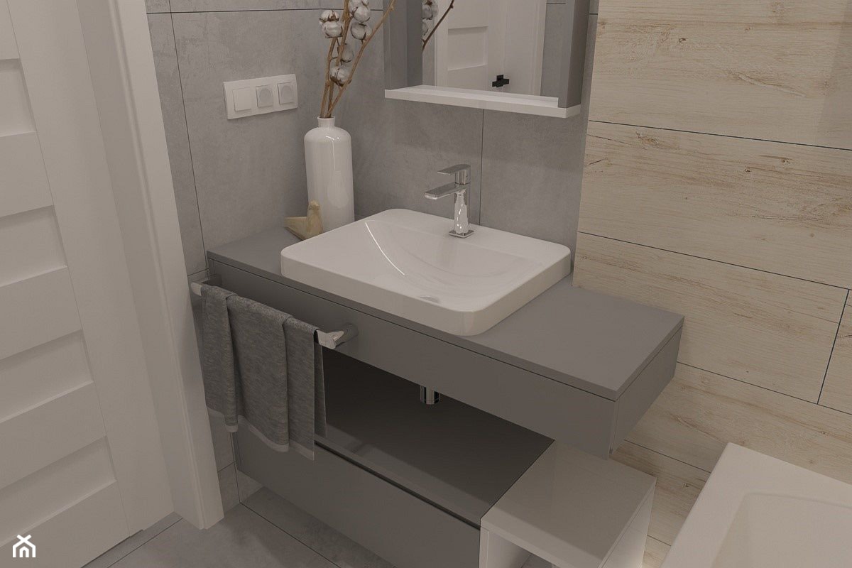 Aranżacja małej łazienki i wc - Łazienka, styl nowoczesny - zdjęcie od MOTIF DESIGN - Homebook