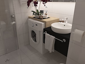 Łazienka w bloku 3 m2 - Mała na poddaszu bez okna z pralką / suszarką łazienka, styl nowoczesny - zdjęcie od MOTIF DESIGN