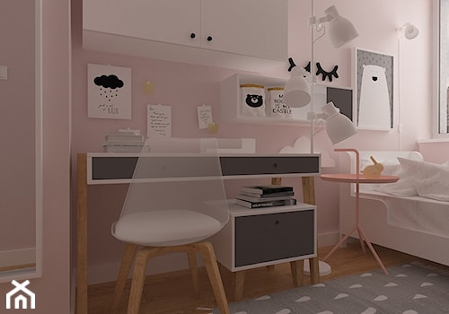 Polna-Północ - Mały różowy pokój dziecka dla dziecka dla nastolatka dla dziewczynki, styl skandynawski - zdjęcie od MOTIF DESIGN