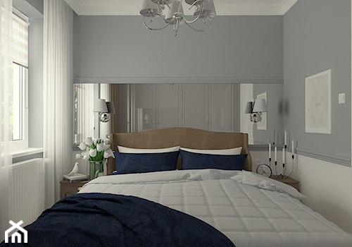 Klasyka w nowym wydaniu - Mała szara sypialnia, styl tradycyjny - zdjęcie od MOTIF DESIGN