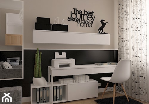 Projekt wnętrza Wieruszów - Małe z zabudowanym biurkiem biuro, styl skandynawski - zdjęcie od MOTIF DESIGN