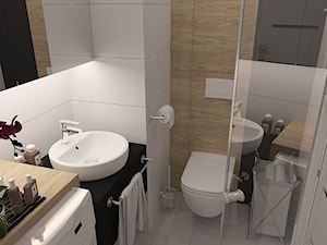 Łazienka w bloku 3 m2 - Średnia bez okna z lustrem łazienka, styl nowoczesny - zdjęcie od MOTIF DESIGN