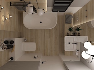 Dom jednorodzinny we Wrocławiu - Mała bez okna z lustrem łazienka, styl nowoczesny - zdjęcie od MOTIF DESIGN