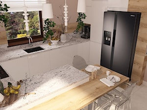 Projekt kuchni w dwóch wersjach bieli i czerni - zdjęcie od MOTIF DESIGN