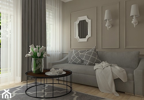 Klasyka w nowym wydaniu - Średnia beżowa sypialnia z balkonem / tarasem, styl tradycyjny - zdjęcie od MOTIF DESIGN