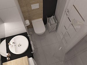 Łazienka w bloku 3 m2 - Mała na poddaszu bez okna z pralką / suszarką z lustrem łazienka, styl nowoczesny - zdjęcie od MOTIF DESIGN