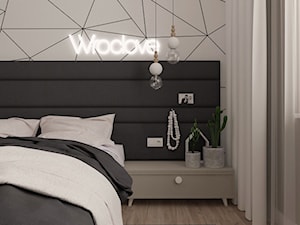 Dom jednorodzinny we Wrocławiu - Mała szara sypialnia, styl nowoczesny - zdjęcie od MOTIF DESIGN