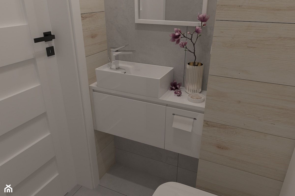 Aranżacja małej łazienki i wc - Łazienka, styl nowoczesny - zdjęcie od MOTIF DESIGN - Homebook