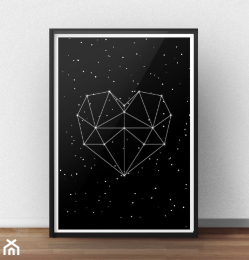 Plakat z gwiazdami ułożonymi w kształt serca - zdjęcie od scandiposter - Homebook