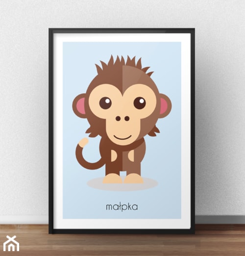 Plakat edukacyjny z małpką dla dzieci - zdjęcie od scandiposter