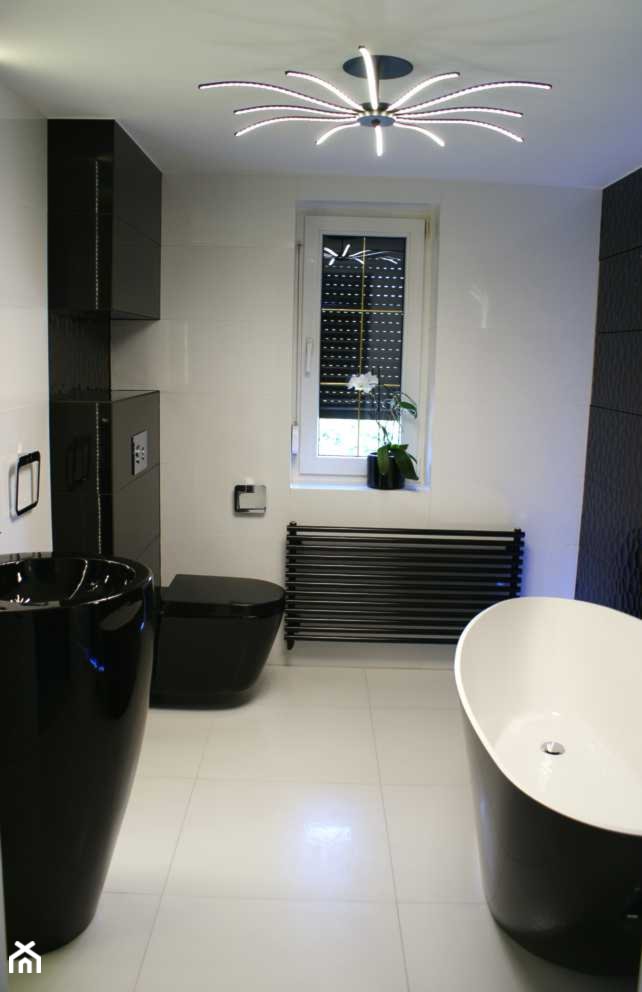 łazienka black&white - Łazienka, styl nowoczesny - zdjęcie od Pracownia Architektury Katarzyna Hermyt-Staszewska