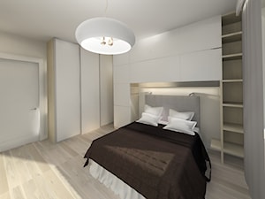 Biel i drewno sypilnia - Średnia biała sypialnia, styl skandynawski - zdjęcie od Agata Grajczak