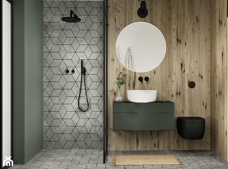 Projekt wnętrza poniemieckiego domu 200m2 we Wrocławiu - Średnia łazienka, styl nowoczesny - zdjęcie od troomono - Homebook