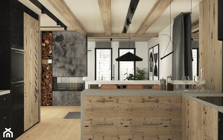 Projekt wnętrza poniemieckiego domu 200m2 we Wrocławiu - Kuchnia, styl nowoczesny - zdjęcie od troomono