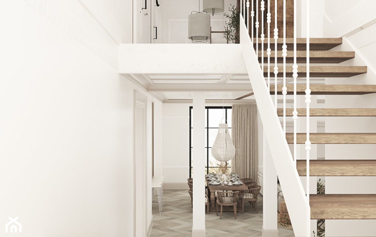 Projekt wnętrza domu jednorodzinnego 210m2- Kościan - Schody, styl nowoczesny - zdjęcie od troomono