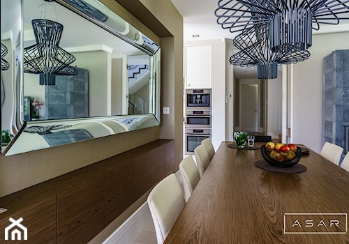 Dom Koleczkowo - Średnia szara jadalnia jako osobne pomieszczenie, styl nowoczesny - zdjęcie od ASAR projekt