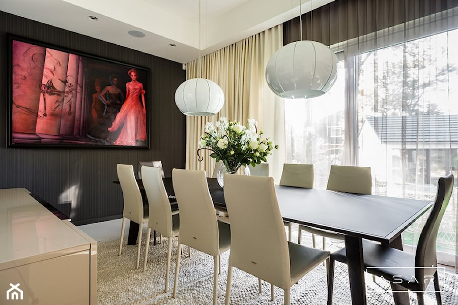 Dom Hamburg - Średnia czarna jadalnia jako osobne pomieszczenie, styl nowoczesny - zdjęcie od ASAR projekt