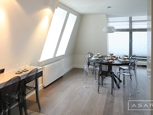 Apartament Sopot I - Średnia szara jadalnia jako osobne pomieszczenie, styl nowoczesny - zdjęcie od ASAR projekt
