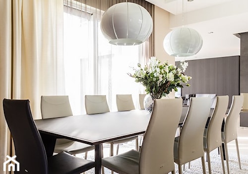 Dom Hamburg - Duża biała jadalnia jako osobne pomieszczenie, styl nowoczesny - zdjęcie od ASAR projekt