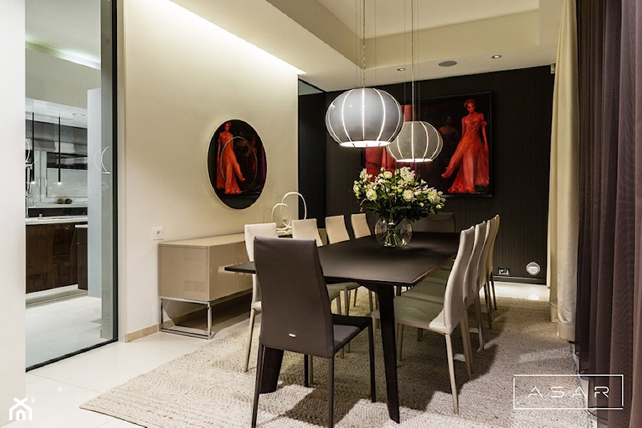 Dom Hamburg - Średnia czarna szara jadalnia jako osobne pomieszczenie, styl nowoczesny - zdjęcie od ASAR projekt