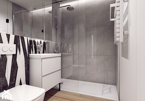 UniFlat (mieszkanie do wynajęcia) - Mała bez okna z lustrem łazienka, styl nowoczesny - zdjęcie od NORMY