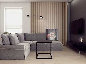 UniFlat (mieszkanie do wynajęcia) - Mały czarny szary salon, styl nowoczesny - zdjęcie od NORMY