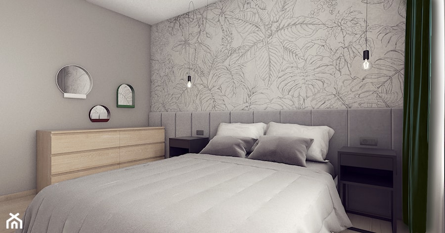 UniFlat (mieszkanie do wynajęcia) - Mała szara sypialnia, styl nowoczesny - zdjęcie od NORMY