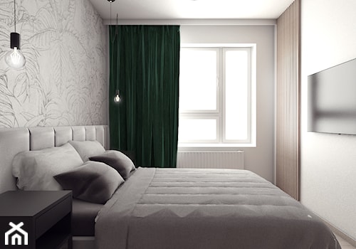 UniFlat (mieszkanie do wynajęcia) - Mała szara sypialnia, styl nowoczesny - zdjęcie od NORMY