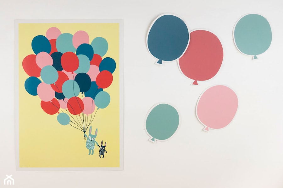 Plakat dziecięcy z balonami Muumuru - zdjęcie od MagiaPolnocy.pl