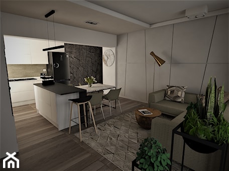 Aranżacje wnętrz - Salon: Apartament, część dzienna. - Fossil Studio. Przeglądaj, dodawaj i zapisuj najlepsze zdjęcia, pomysły i inspiracje designerskie. W bazie mamy już prawie milion fotografii!