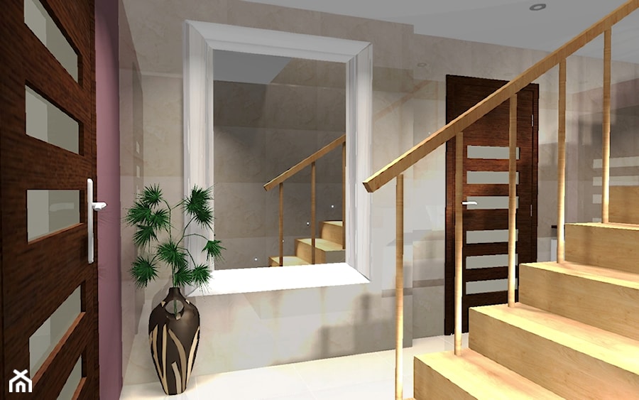 Dom rodzinny 3-poziomowy - Hol / przedpokój, styl nowoczesny - zdjęcie od deSIGNum studio kreacji