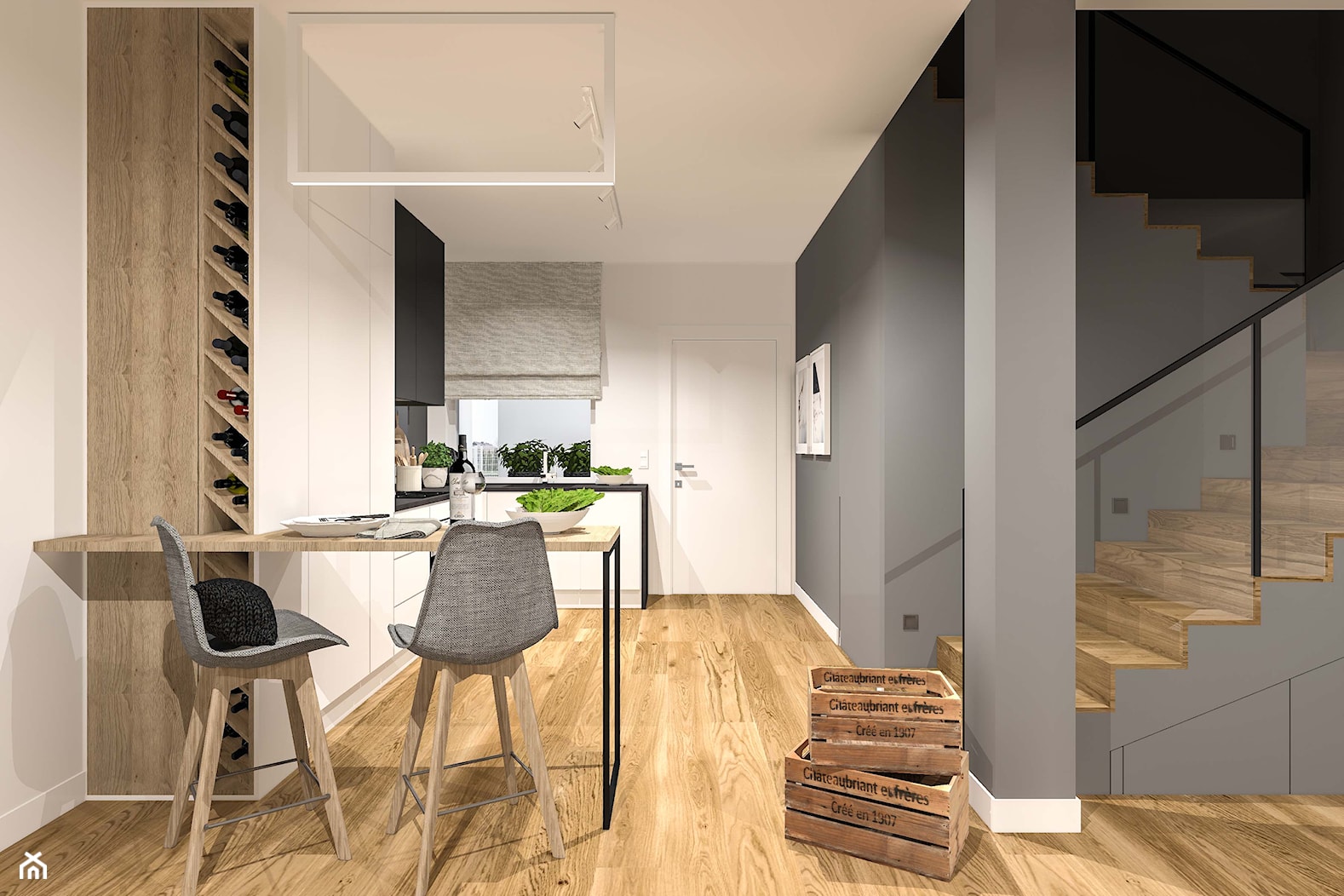 Kuchnia oraz łazienka w domu jednorodzinnym Swarzędz - zdjęcie od MO Architekci - Homebook