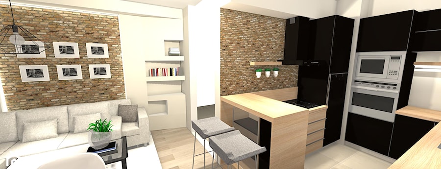 mieszkanie 50m2 - 2 - Kuchnia, styl nowoczesny - zdjęcie od Olga Ścibior Projektowanie Wnętrz