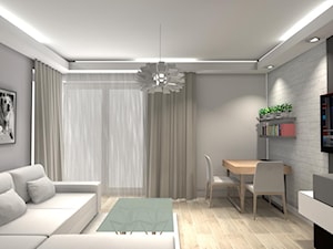 mieszkanie 50m2 - Salon, styl nowoczesny - zdjęcie od Olga Ścibior Projektowanie Wnętrz