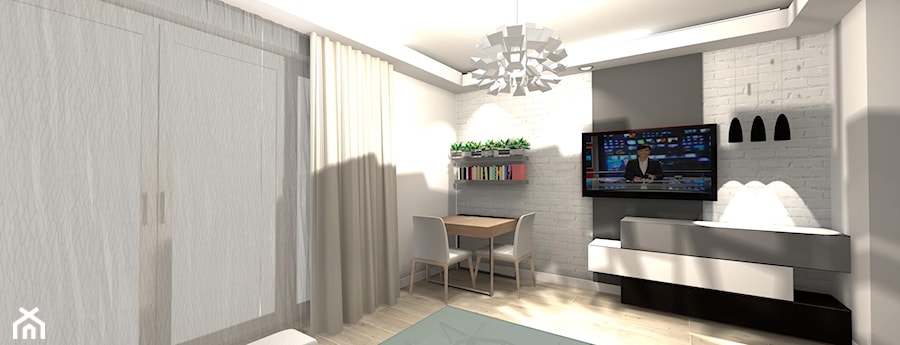 mieszkanie 50m2 - Salon, styl nowoczesny - zdjęcie od Olga Ścibior Projektowanie Wnętrz