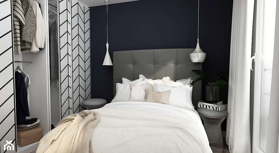 Maleńkie mieszkanie w Paryżu - Mała sypialnia, styl skandynawski - zdjęcie od KAST DESIGN