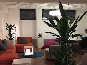 Aranżacja przestrzeni co-working - Średnie w osobnym pomieszczeniu z sofą szare biuro, styl nowoczesny - zdjęcie od KAST DESIGN