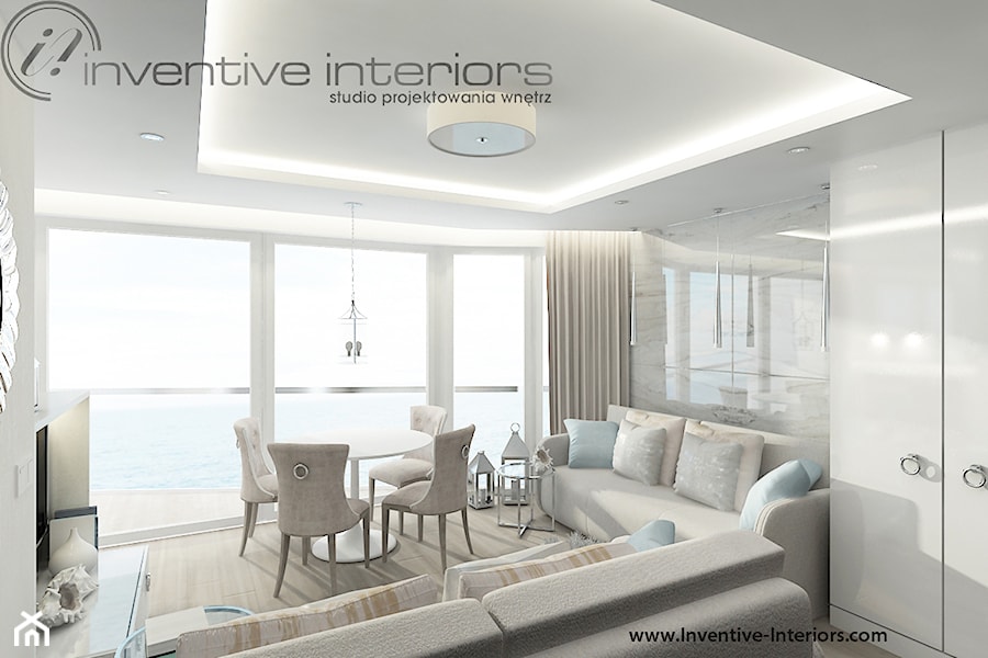 Inventive Interiors - Projekt apartamentu nad morzem 30m2 - Salon, styl prowansalski - zdjęcie od Inventive Interiors