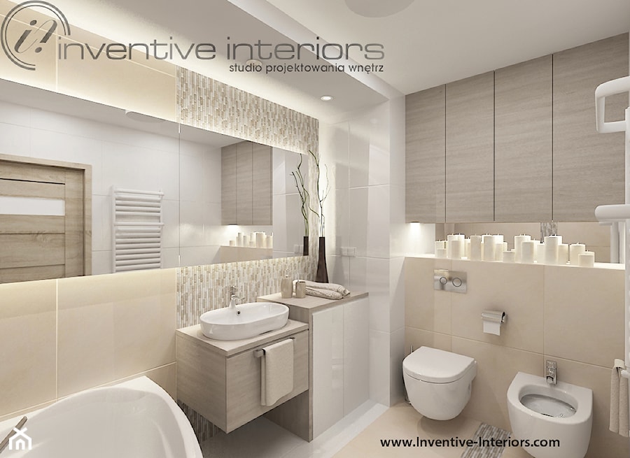 Inventive Interiors - Projekt mieszkania 95m2 - Łazienka, styl nowoczesny - zdjęcie od Inventive Interiors