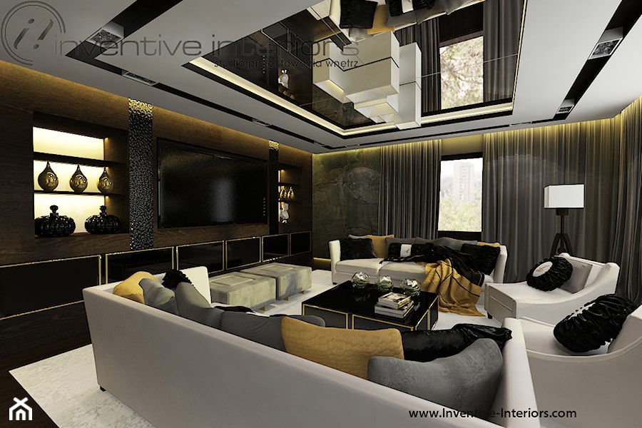 Inventive Interiors - Projekt apartamentu 130m2 - Salon, styl glamour - zdjęcie od Inventive Interiors