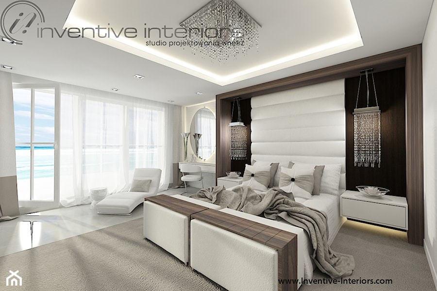 Inventive Interiors - Projekt domu z widokiem 200m2 - Sypialnia, styl nowoczesny - zdjęcie od Inventive Interiors