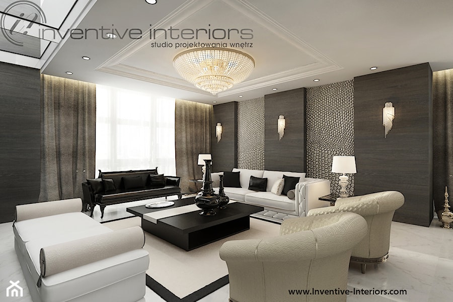 Inventive Interiors - Projekt apartamentu ze złotem - Salon, styl tradycyjny - zdjęcie od Inventive Interiors