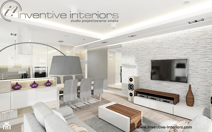 Inventive Interiors - Projekt mieszkania 95m2 - Salon, styl nowoczesny - zdjęcie od Inventive Interiors