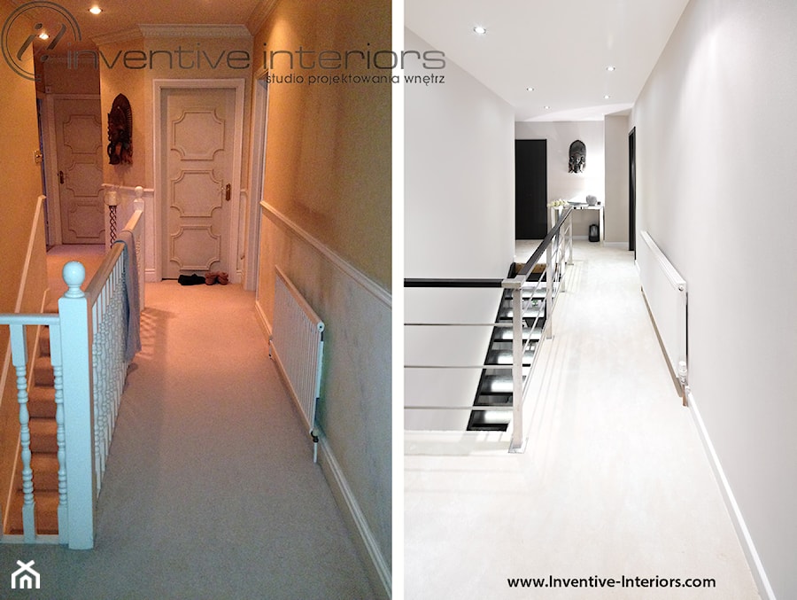 Inventive Interiors - Metamorfoza domu w Londynie - Średni szary hol / przedpokój, styl tradycyjny - zdjęcie od Inventive Interiors