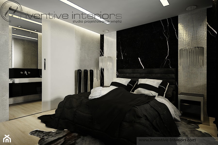 Inventive Interiors - Projekt apartamentu 130m2 - Sypialnia, styl glamour - zdjęcie od Inventive Interiors