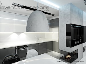 Inventive Interiors - Projekt biało-czarnego mieszkania 55m2 - Kuchnia, styl minimalistyczny - zdjęcie od Inventive Interiors