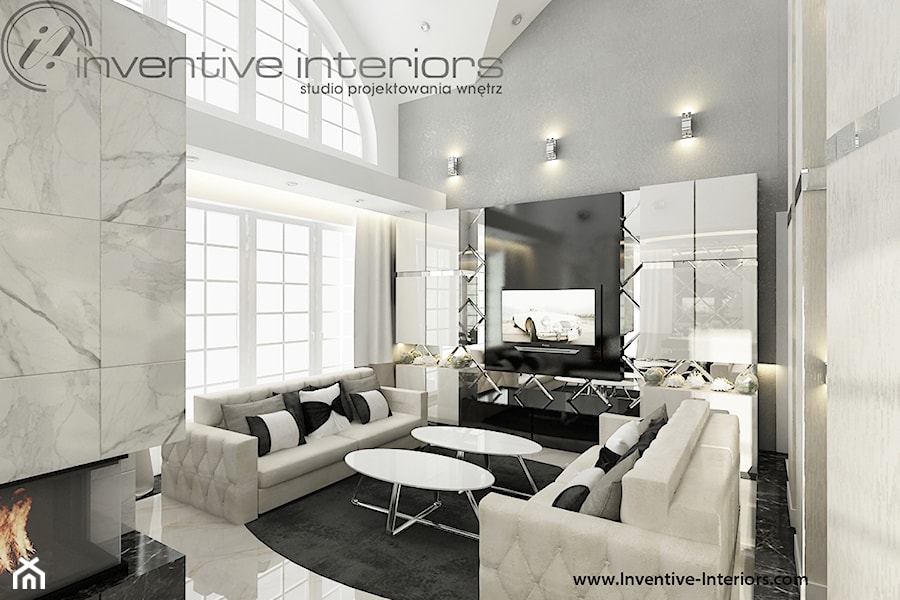 Inventive Interiors - Projekt ekskluzywnego domu - Salon, styl glamour - zdjęcie od Inventive Interiors